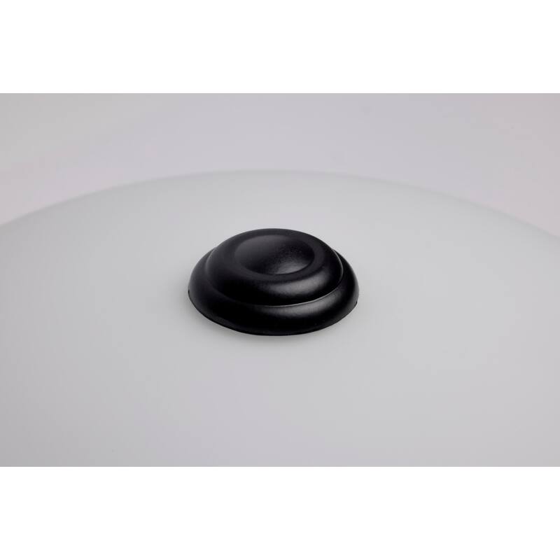 3 Light 15 Inch Flush Mount Matte Black Finish Opal Glass