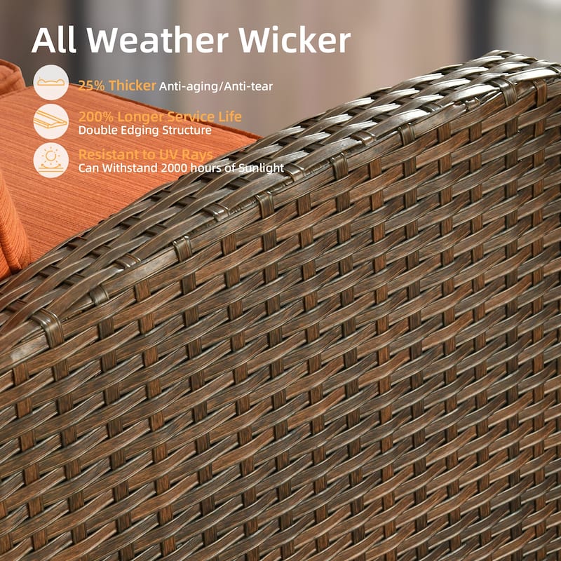 XIZZI 7-Piece Outdoor Wicker Conversation Set