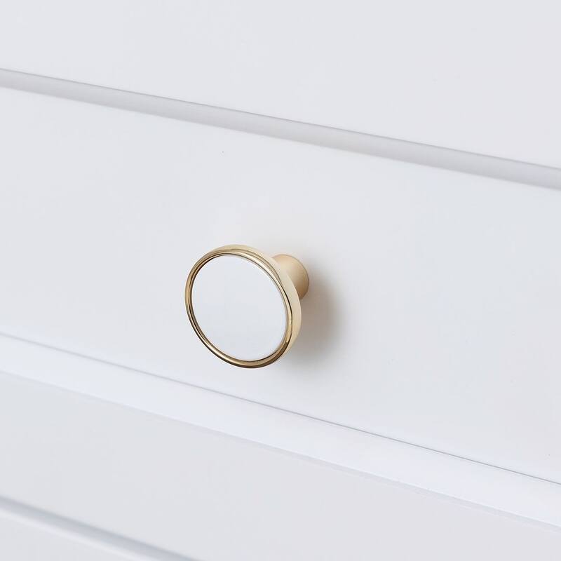 Modern Solid Wood Drawer Dresser with Retro Round Handles