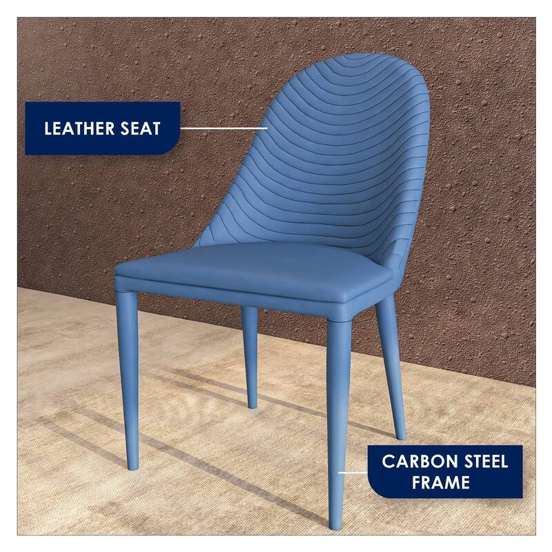 Leather Dining Side Chair with Metal Legs Set of 2 Seville Series