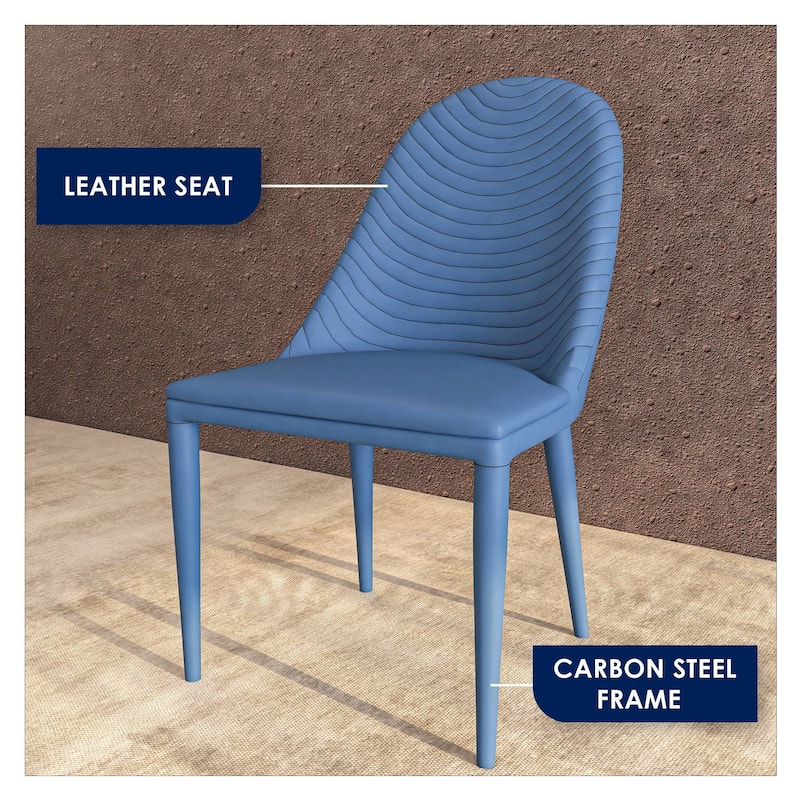 Seville Dining Chair Upholstered in Leather with Iron Legs Set of 4