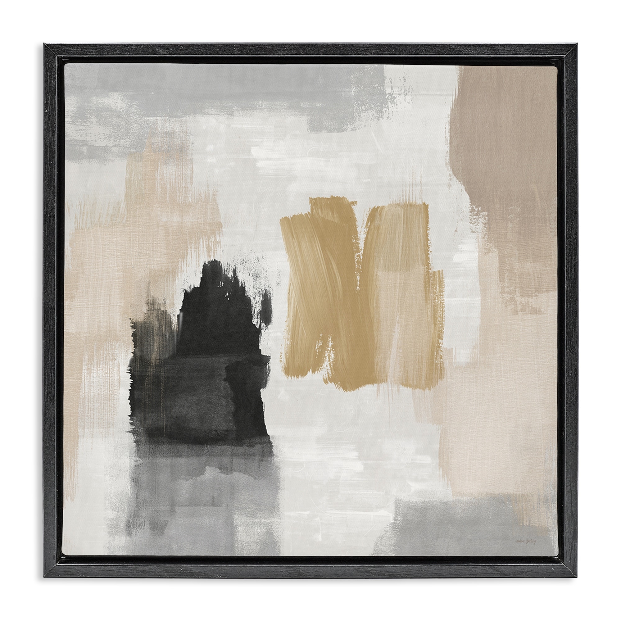 Stupell Brushed Pastel Soft Abstract Framed Floater Canvas Wall Art Design By Amber Sterling