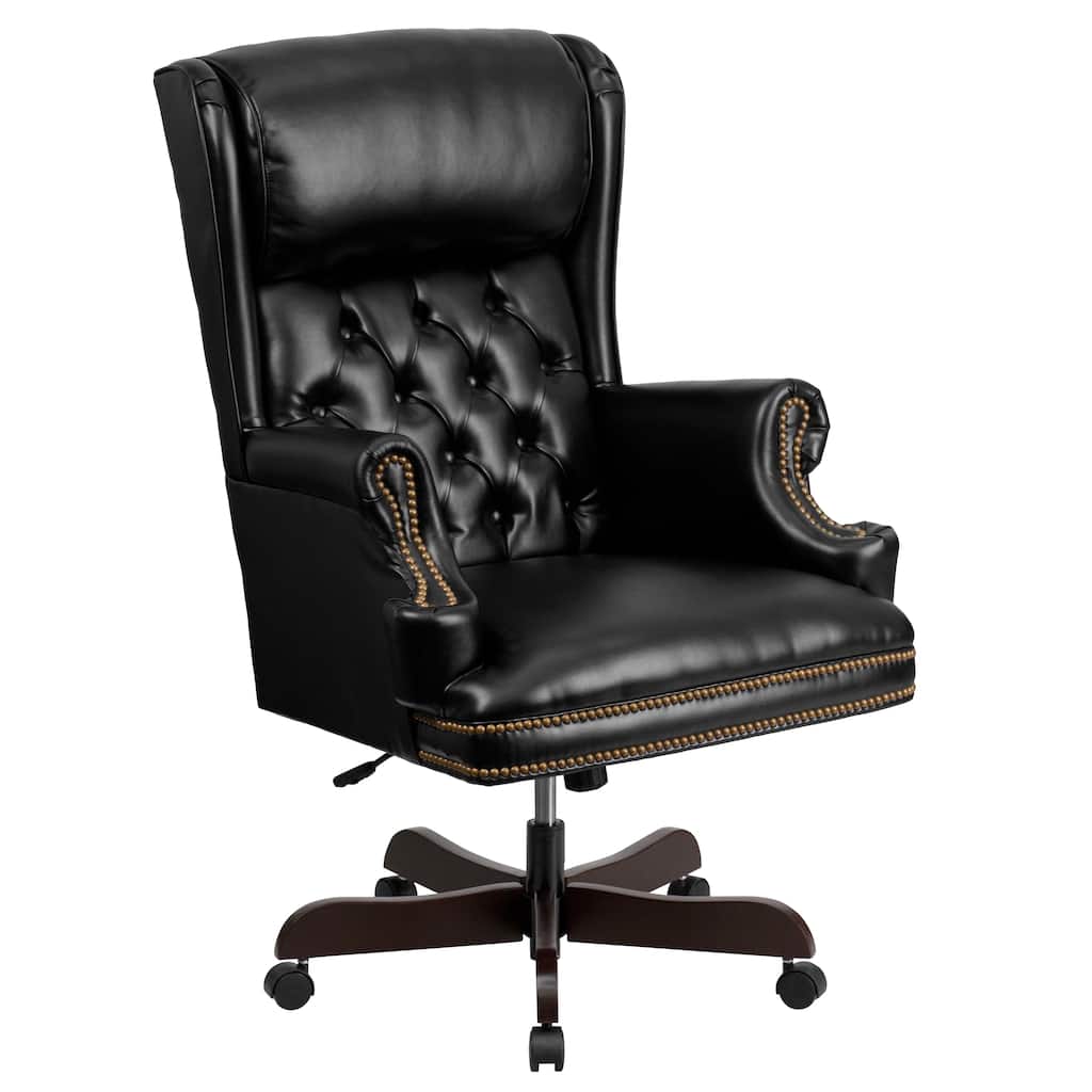 High Back Traditional Tufted LeatherSoft Executive Swivel Ergonomic Office Chair