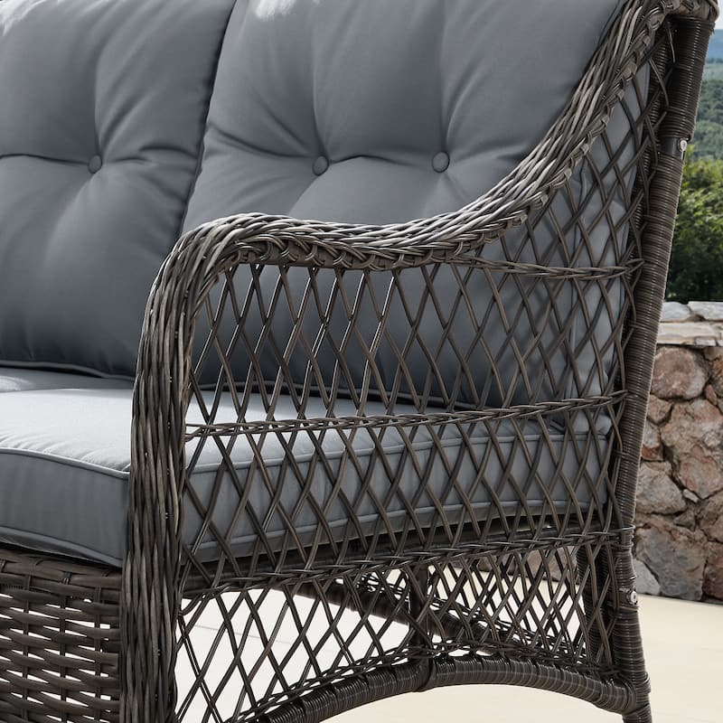 Corvus Vasconia Outdoor 4-piece Brown Wicker Sofa Set