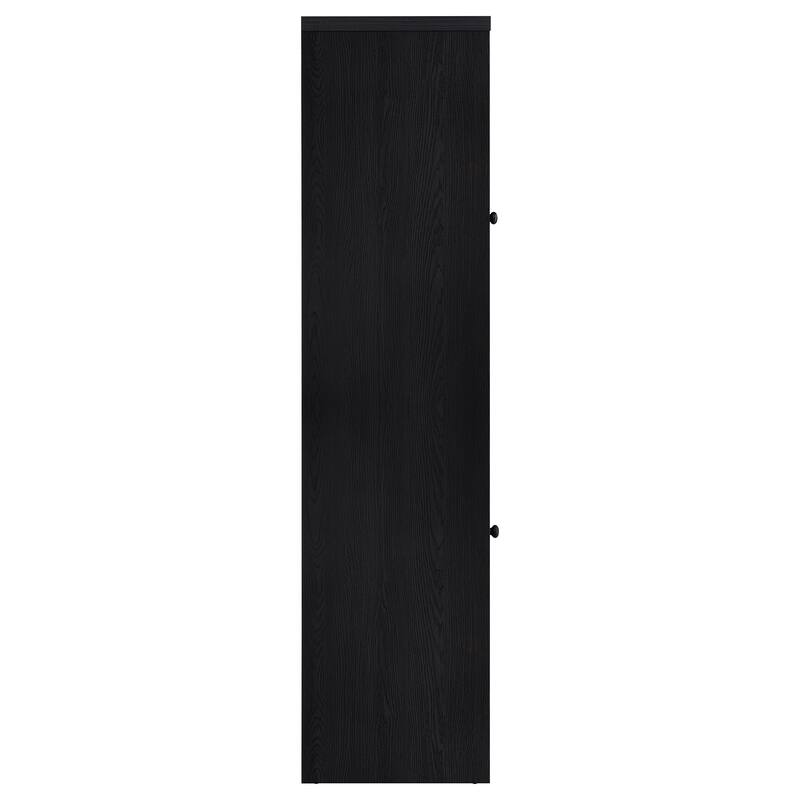 Denison 67-Inch 2-Door Media Tower Storage Cabinet Black