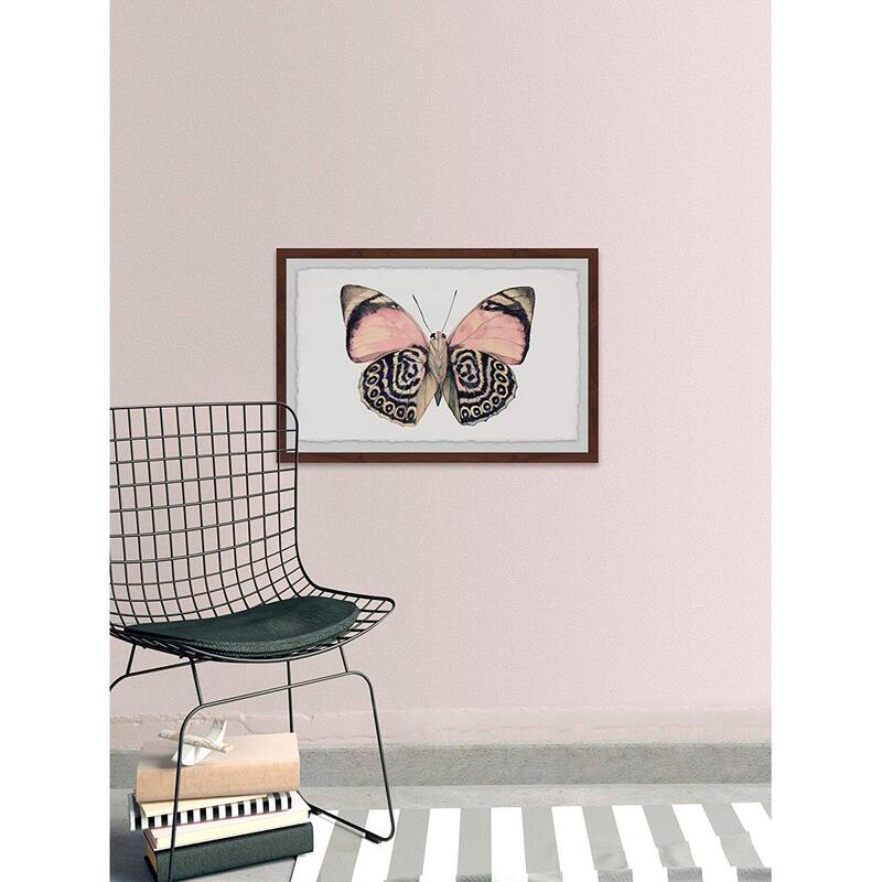 Artsy Pink and Black Wings Framed Wall Art, Elegant Home Touch - Sophisticated Artwork for Refined Décor