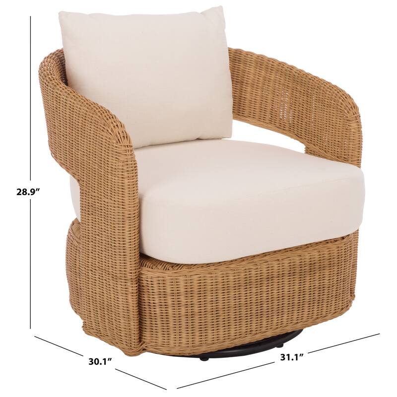 SAFAVIEH Couture Leanna Rattan Swivel Chair - 31"W x 30"D x 29"H