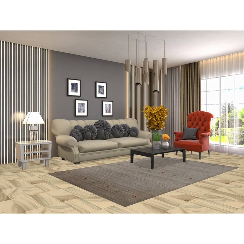 Tribal Gabbeh Indian Rug Handmade Contemporary Wool Carpet - 5'1" x 7'8"