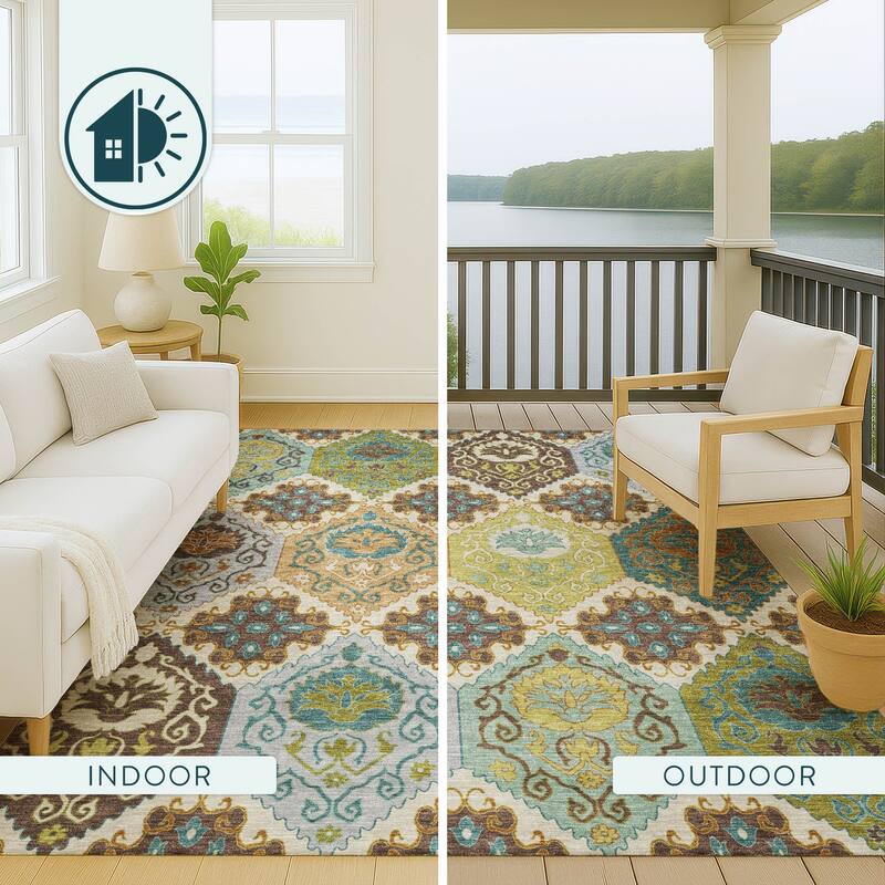 Machine Washable Indoor/ Outdoor Global Bayfield Chantille Rug