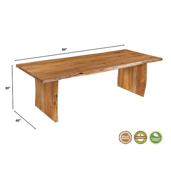 dimension image slide 5 of 8, Cedar Live Edge Solid Wood Dining Table