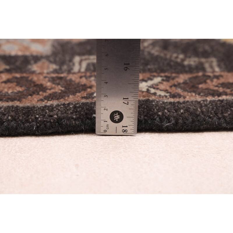 ECARPETGALLERY Hand-knotted Finest Agra Jaipur Black Wool Rug - 8'11 x 11'11