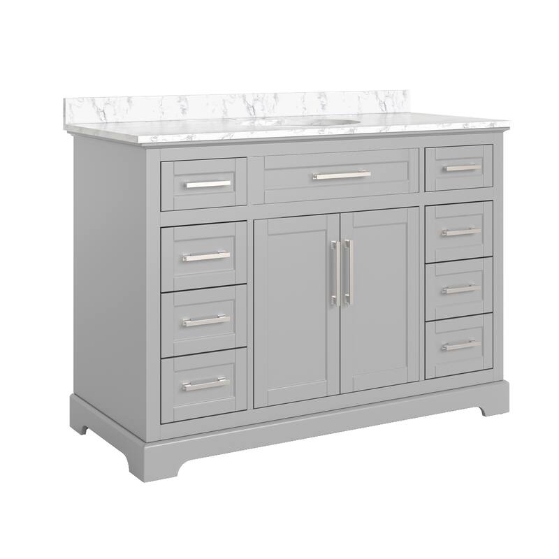 36/48/60 in. Bathroom Vanity in Wood with Ceramic Undermount Sink, Vanity with soft close Drawers