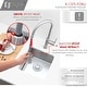 preview thumbnail 6 of 23, STYLISH Solid Stainless Steel Sink Kitchen Faucet, 1 Lever Handle Pull Down Spout Mixer Tap, Stainless Steel Finish