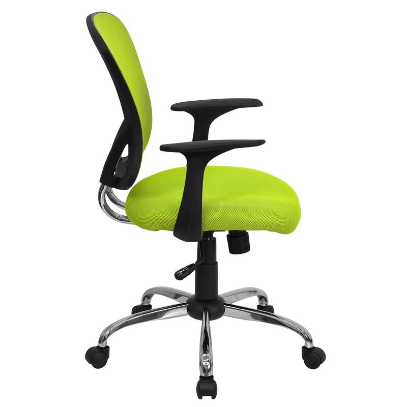 Mid-Back Mesh Swivel Task Office Chair with Chrome Base and Arms