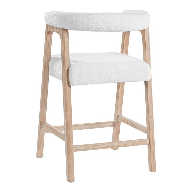 Christopher Knight Home - Modern Upholstered Wooden Counter Stools - 26" Seat Height Bar Stools with Back, Set of 2