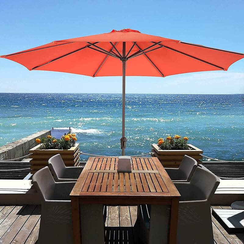 Double Layer 10ft Patio Umbrella with Upgraded Aluminum Frame,Cantilever Hanging Market Umbrella with Base Included