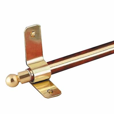 Carpet Rod Bright Brass Etched Tubing Plain Bracket | Renovator's Supply