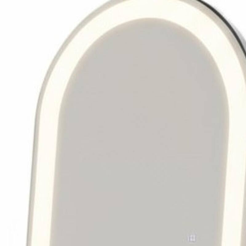 HomeRoots 63" Clear Arch Lighted Freestanding and Wall Mount Frameless Full Length Mirror - 20.00 in. x 63.00 in. x 0.90 in.