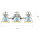 preview thumbnail 4 of 2, Golden Lighting Pewter Seafoam Duncan Bath Vanity Light