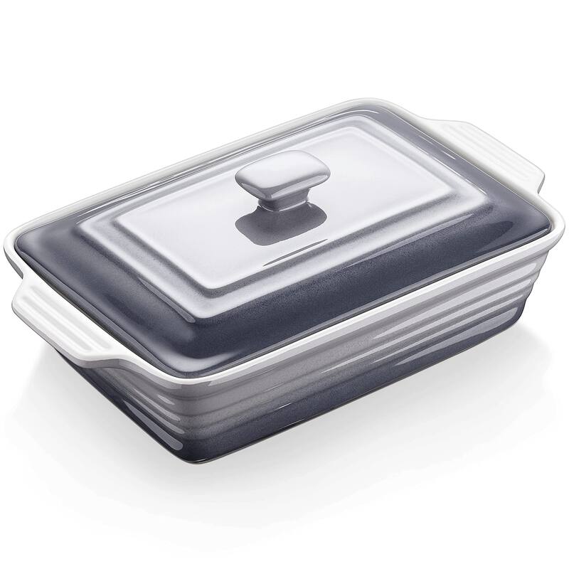 4.5 Quart Deep Baking Dish with Lid, 9x13 Rectangular Ceramic Casserole