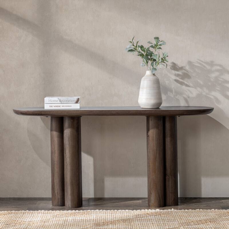 Beau Mango Wood Console Table by Kosas Home - Brown
