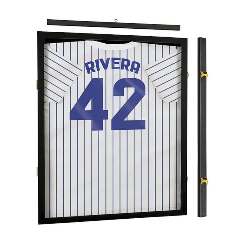 Shirt Display Frame With UV Resistant Acrylic and Hanger Black / Brown - Black