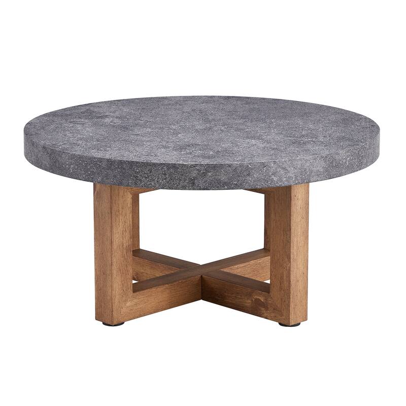 Modern Texture MDF Round Coffee Table - 31.4" Diameter.A modern retro circular coffee table with a diameter of 31.4 inches