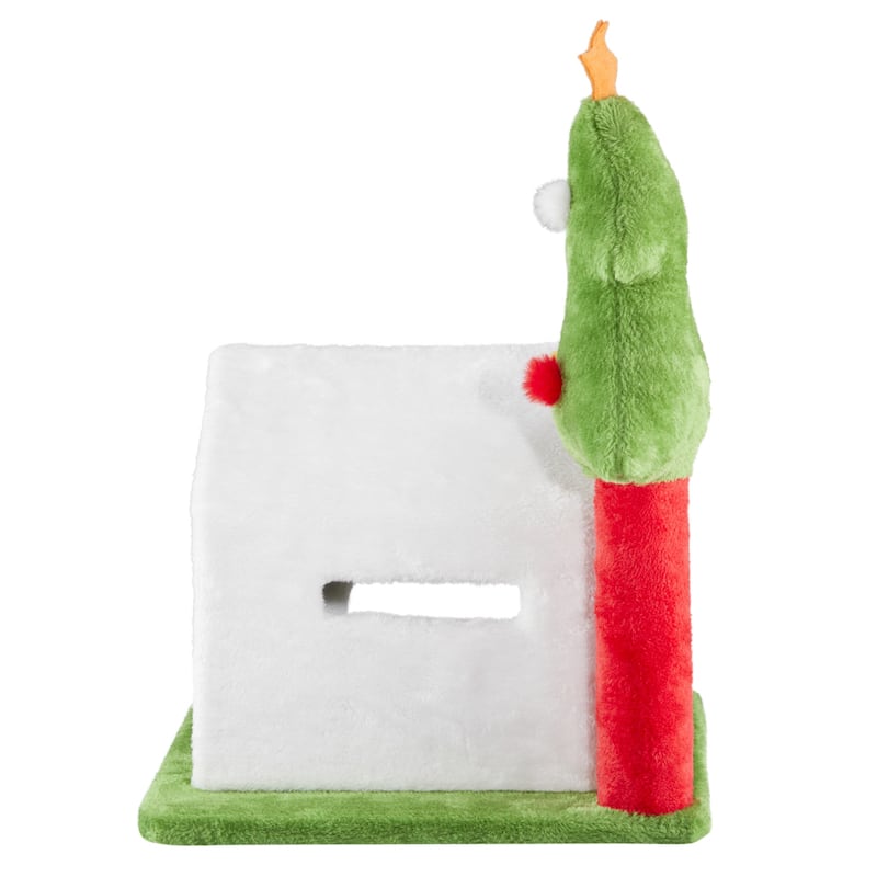 Christmas Cat House Cat Bed Cave, Soft Plush Christmas Nest Holiday Decor For Indoor Cats - (17.5 x 15.7) in