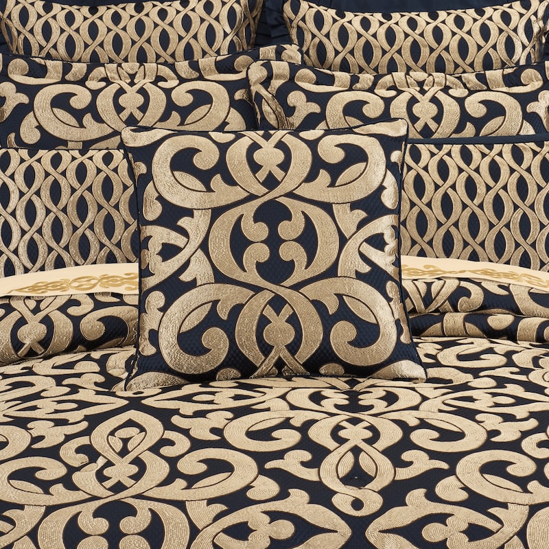 J. Queen New York Biagio 20" Square Decorative Throw Pillow - Accent - Polyester - Navy