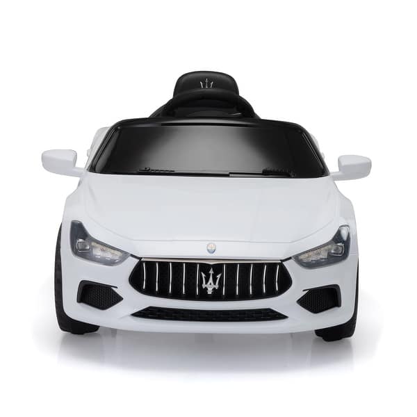 slide 2 of 53, Licensed Maserati Ghibli 12V Kids Ride On Car, Electric Vehicle with Remote Control, LED Lights, MP3, for Ages 3-6 White