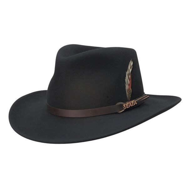 Scala Men's Wool Felt Water Repellent Crushable Fedora Hat