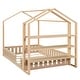 preview thumbnail 24 of 31, Modern Wood House Bed, with Fence and Detachable and Movable Storage Shelves