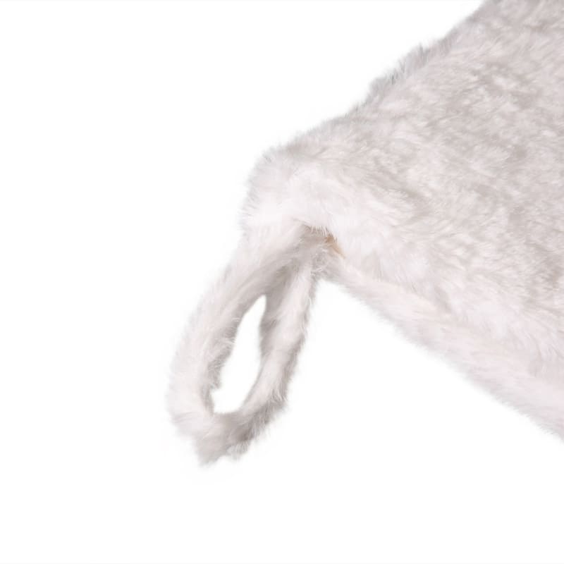 Glitzhome White Plush with Snowflake Christmas Stocking - 21"L