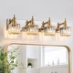 preview thumbnail 199 of 197, 2/3/4-Light Modern Bathroom Crystal Vanity Light Wall Sconces 27.5 - Gold Chrome
