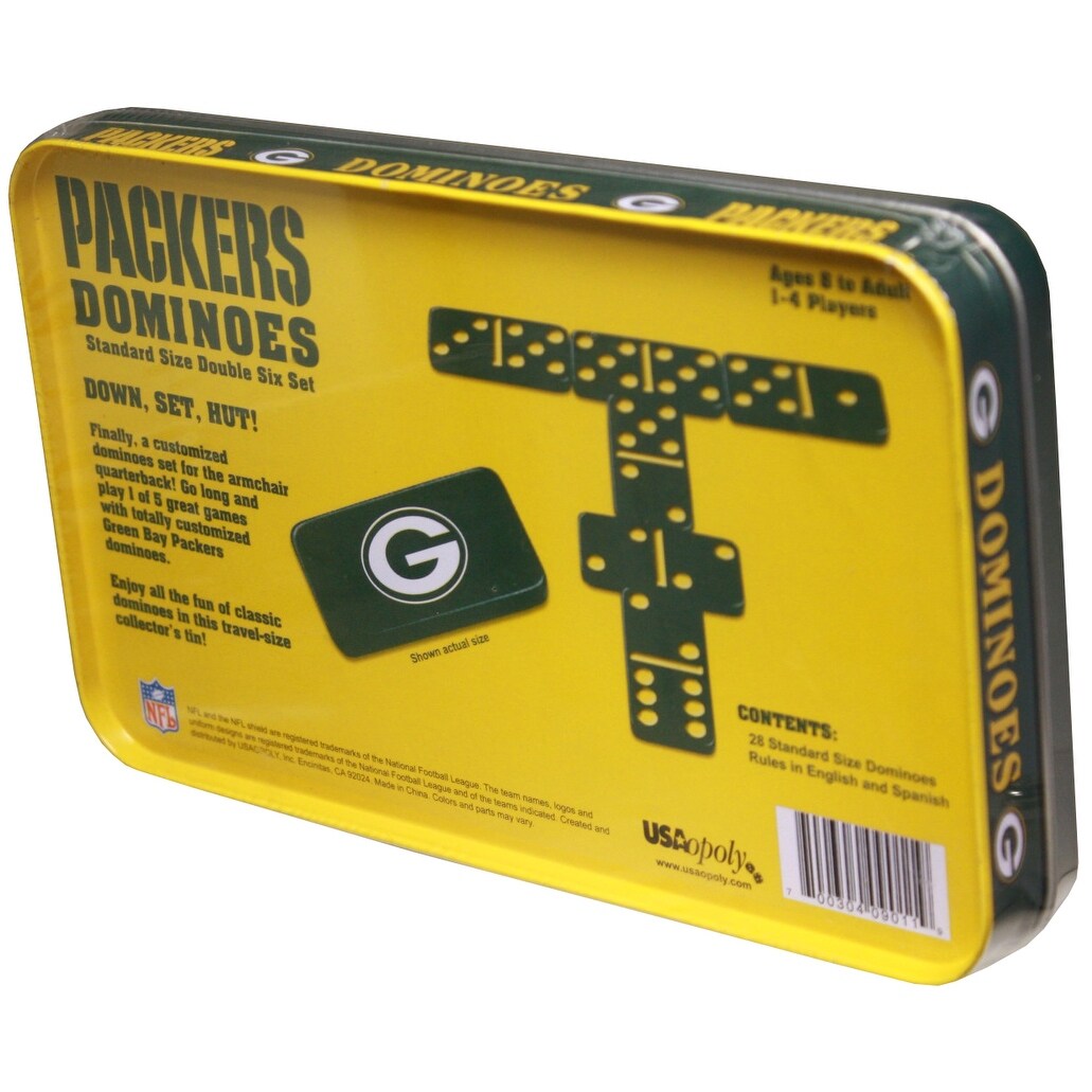 Shop Green Bay Packers Dominoes In Tin Overstock 27220136