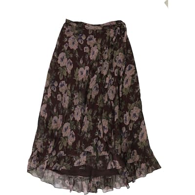 Ralph Lauren Womens Silk Wrap Floral Print Maxi Skirt