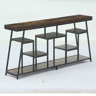 70.9-Inch Extra Long Console Table with Storage for Entryway, Sofa Table Behind the Couch - 13.78" D x 70.87" W x 33.46" H