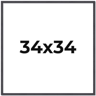 34x34 Frame Brown Solid Wood Picture Frame Includes UV Acrylic