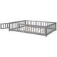 preview thumbnail 9 of 92, Modern Floor Platform Bed with Fence and Door