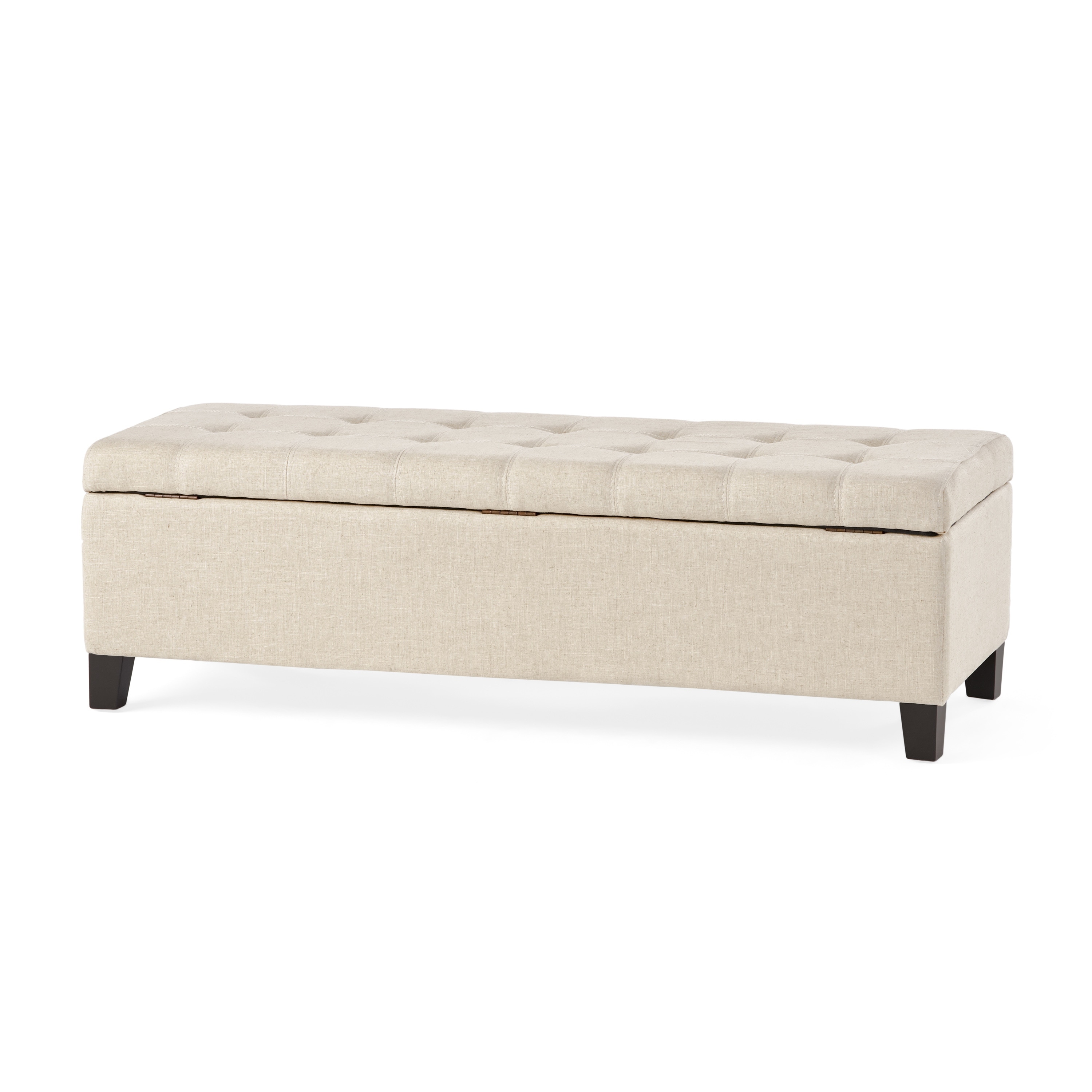Tufted Fabric Storage Ottoman - Thumbnail 4