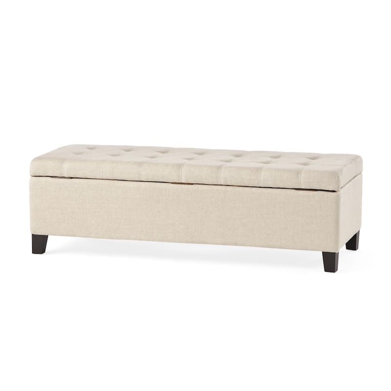Mission Tufted Fabric Storage Ottoman Bench by Christopher Knight Home