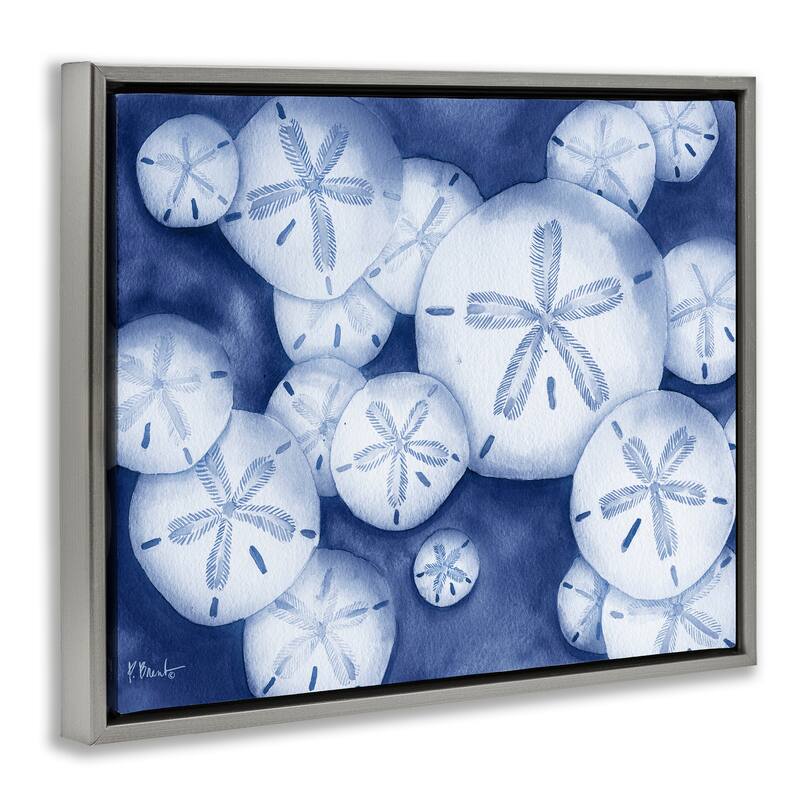 Stupell Watercolor Style Sand Dollars Framed Floater Canvas Wall Art Design By Paul Brent