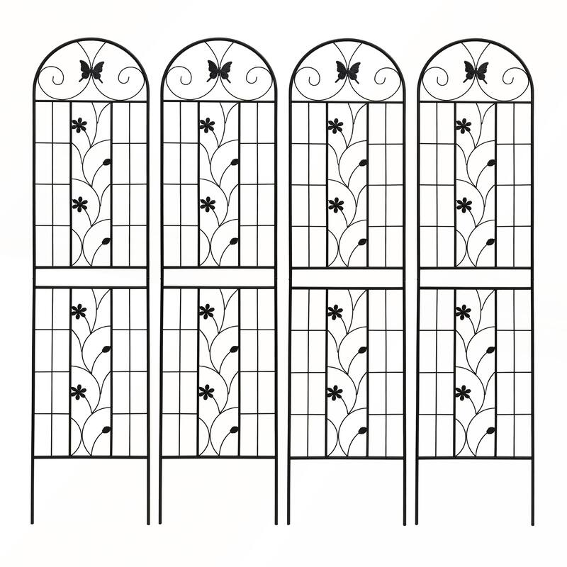 2 Pack Metal Garden Trellis 86.7in x 19.7in Rustproof Trellis