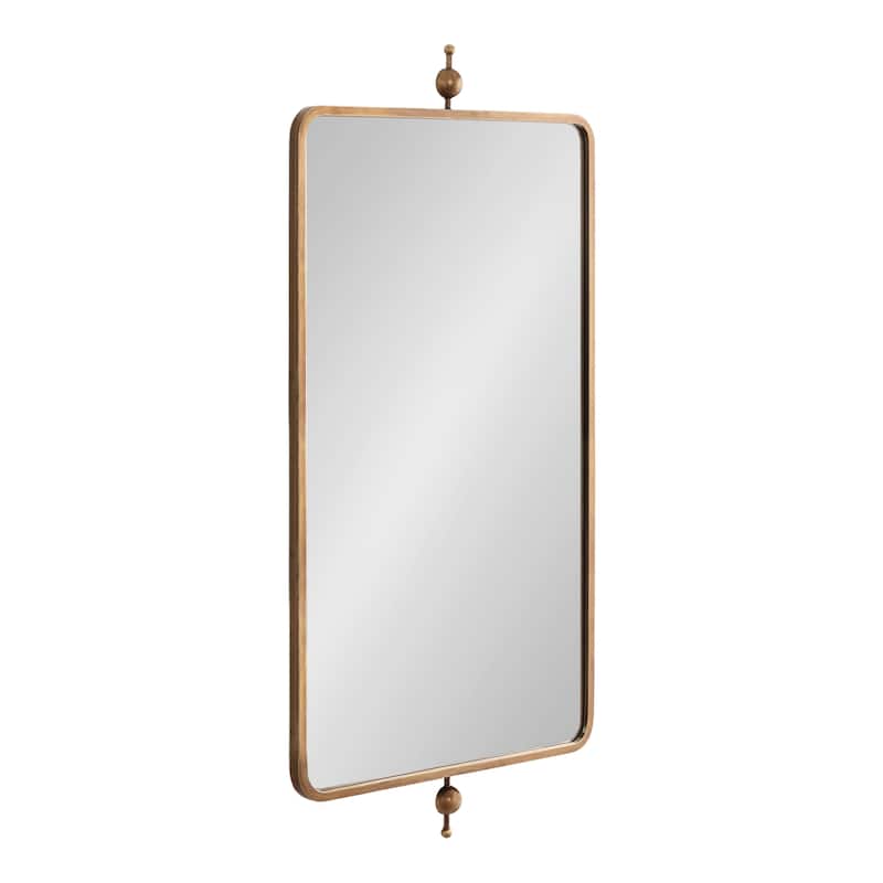 Kate and Laurel Kasota Slim Rectangle Mirror Metal - 20x41 - Gold
