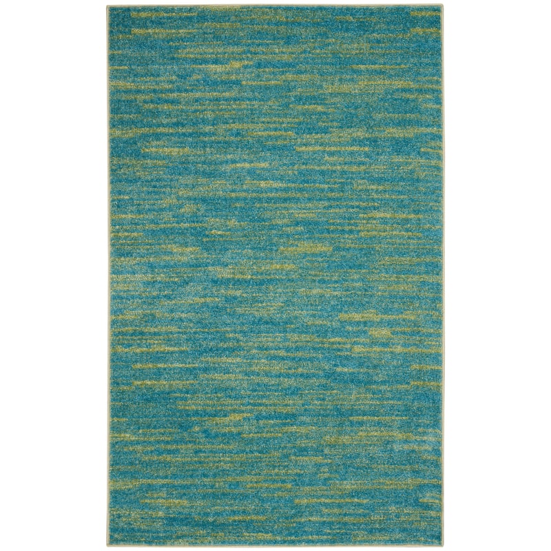 Nourison Modern Solid Indoor/Outdoor Area Rug - 3' x 5' - Blue/Green