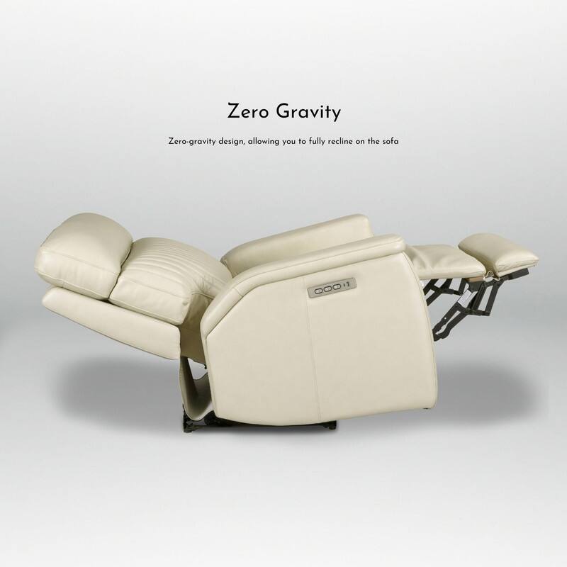 Leather Zero Gravity Power Recliner with Power Headrest and Power Lumbar,USB&USB-C Port