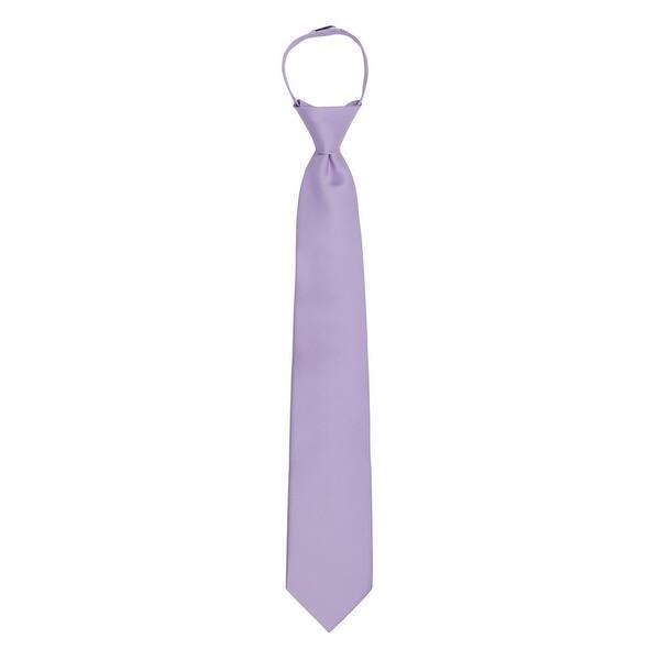 Stylish Solid Color Plain Zipper Tie Lavender