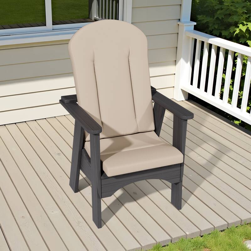 Pellebant Outdoor Adirondack Chairs Cushion High Back - Beige - Set of 1