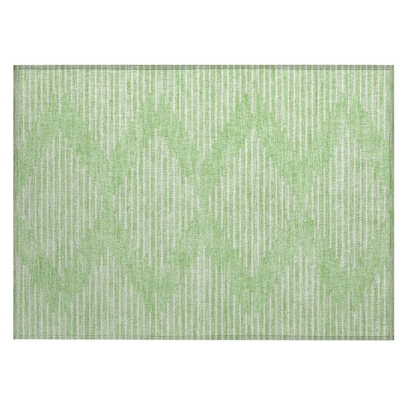 Machine Washable Indoor/ Outdoor Modern Stripe Chantille Rug
