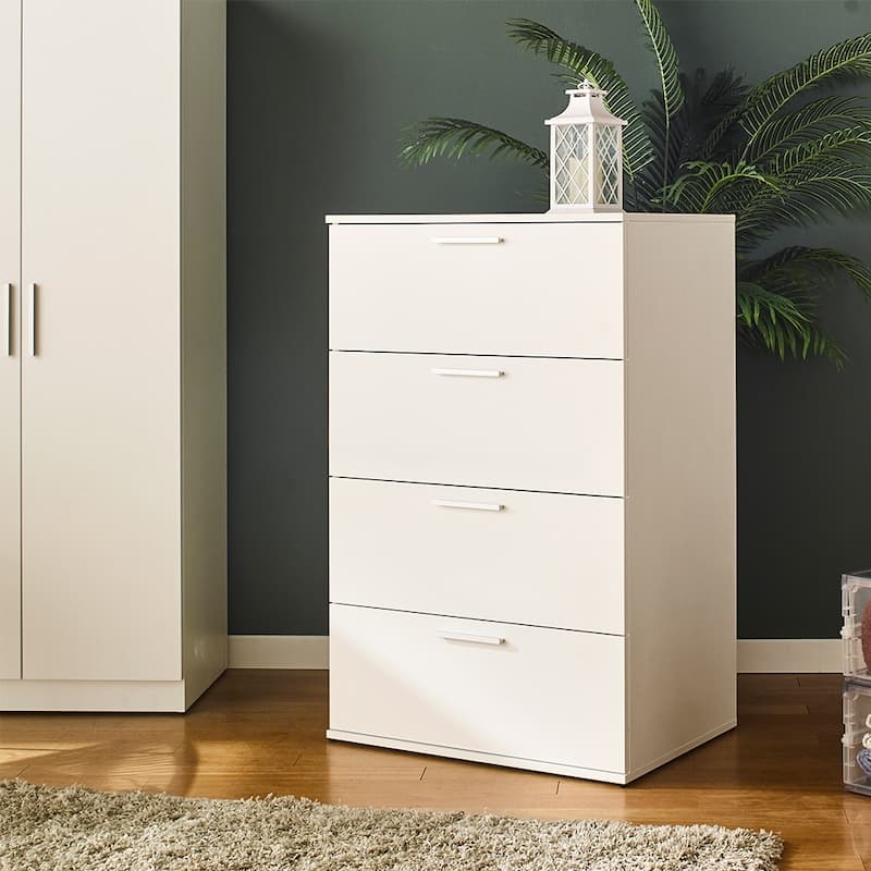 Oliver Farmhouse Four-Drawer Jumbo Chest - White